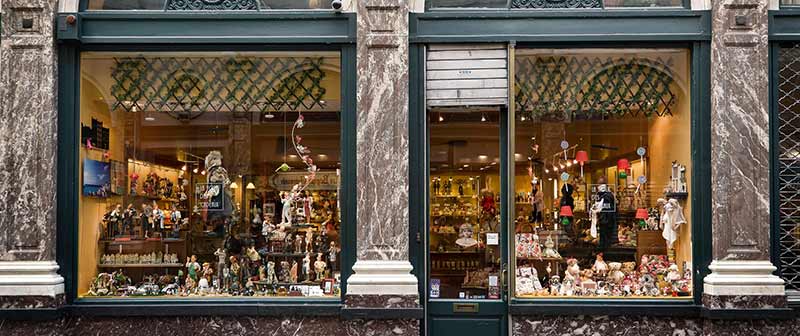 Image of chocolate shop window display