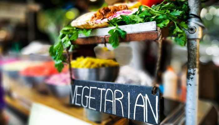 an image of a vegetarian food sign