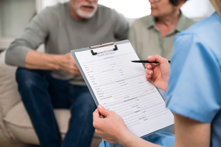 A senior couple at the doctors